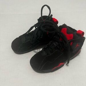 Jordan Kids Black and Red High-Top Sneakers
